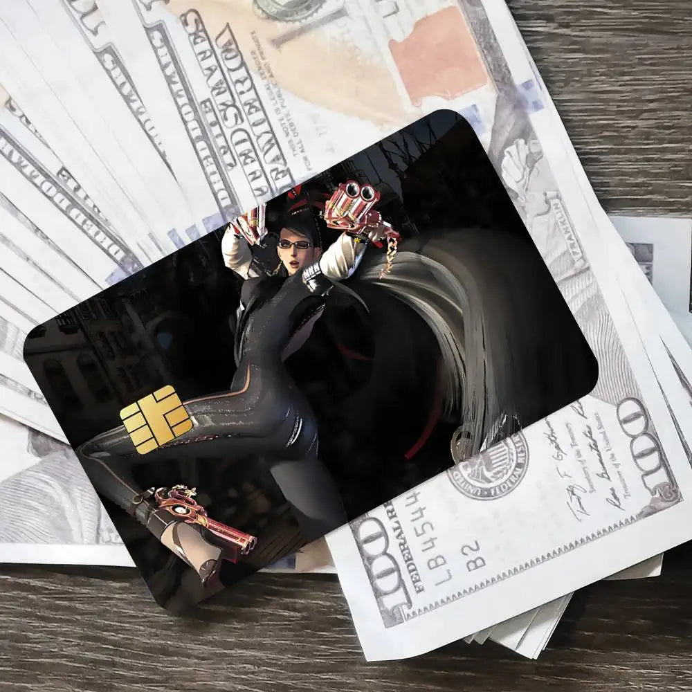 ANINME B-Bayonetta Poster Credit Skin Cover Card Stickers 4PCS Film Bus Pass Front Decoration Bank Debit Waterproof