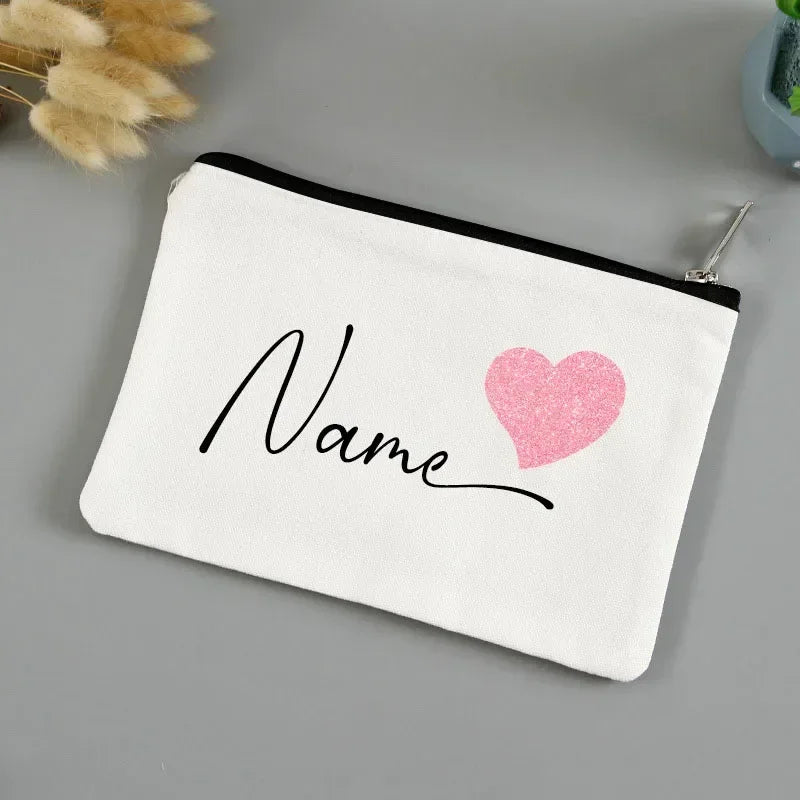 Personalized Makeup Bag with Custom Name, Cosmetic Bag for Women, School Pencil Box, Personalized Gifts for Bachelorette Party,