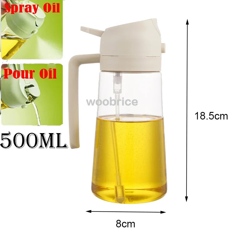 2in1 Oils Sprayer Olive Oil Spray Plastic Bottle Vinegar Dispenser Kitchen Oil Diffuser Accessories Camping Baking Pic