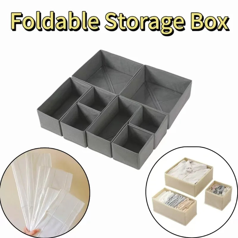 Drawer Organizers Foldable Clothes Dresser Organizer Bins Fabric Closet and Storage Drawer Dividers for Clothing Socks Belts