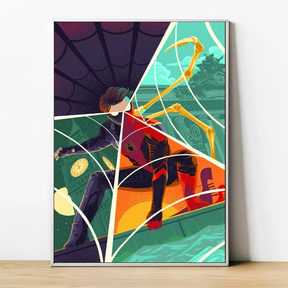 MINISO Marvel Superheroes Avengers Spider-Man Iron Man Parlor Bedroom Decorative Art Posters Wall Mural Canvas Painting Printing