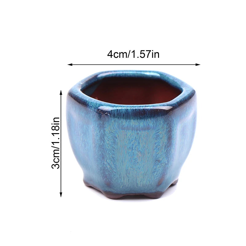 【HGPB】Mini Plant Pots Flower Pot With Holes Garden Chinese Style Bonsai Flowerpot Craft Plant Pot Planter Home Decoration