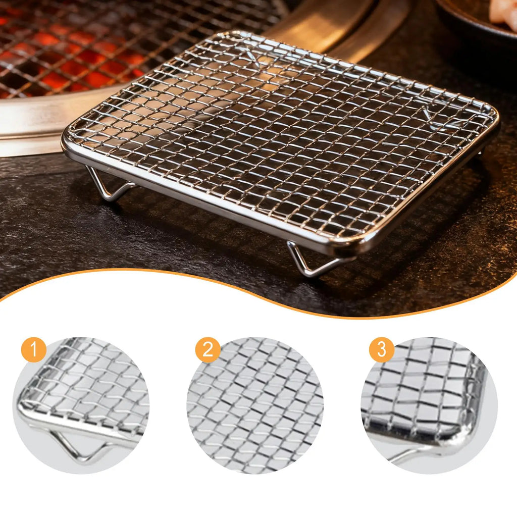 Japanese Barbecue Net Square Non Sticky Cooking Tool Barbecue Grill Mesh Rack Fry Net for BBQ Accessories Draining Food