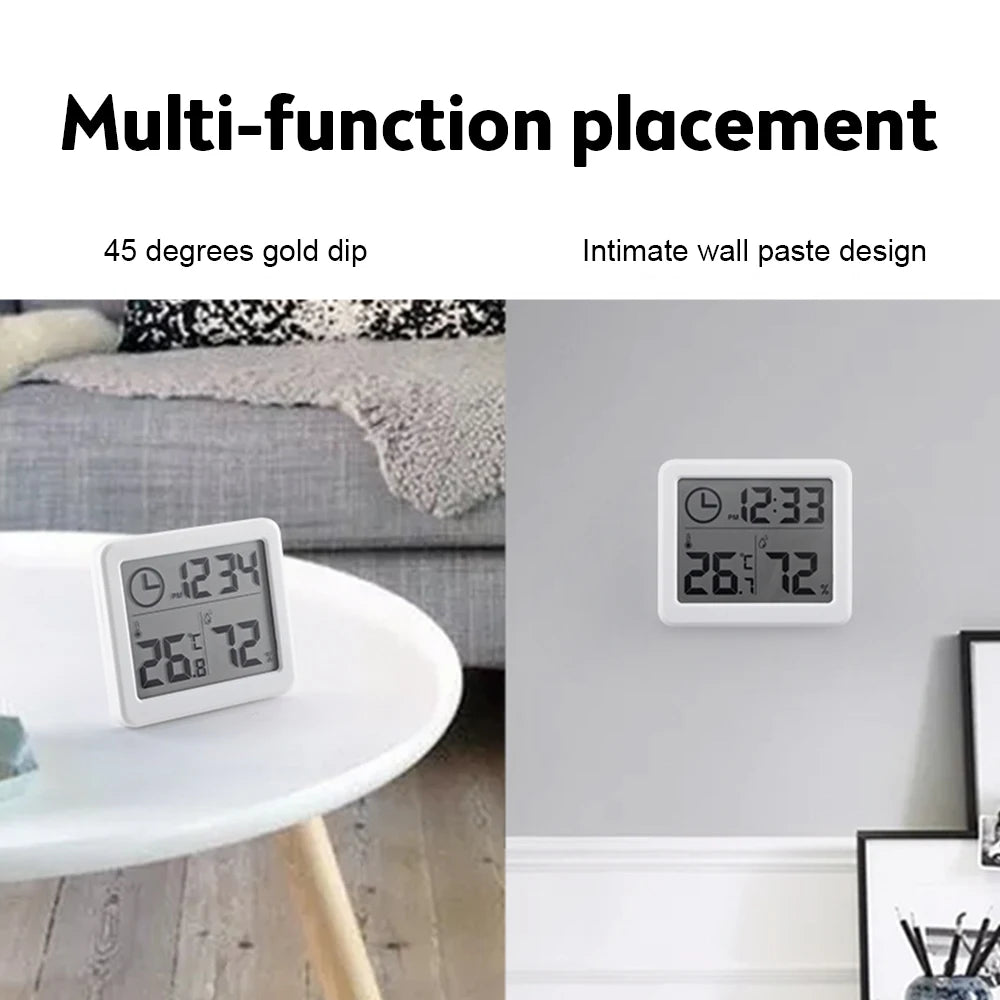 3.2 Inch LCD Digital Multifunction Thermometer Hygrometer Automatic Electronic Temperature Humidity Monitor Clock Large Screen