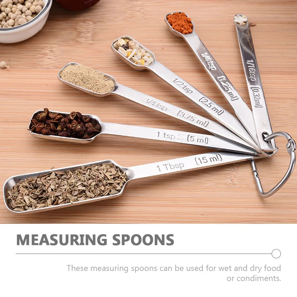 7Pcs Stainless Steel Measuring Spoon Set Professional Kitchen Baking Tools Multi Functional Measuring Cups for Coffee Flour Milk