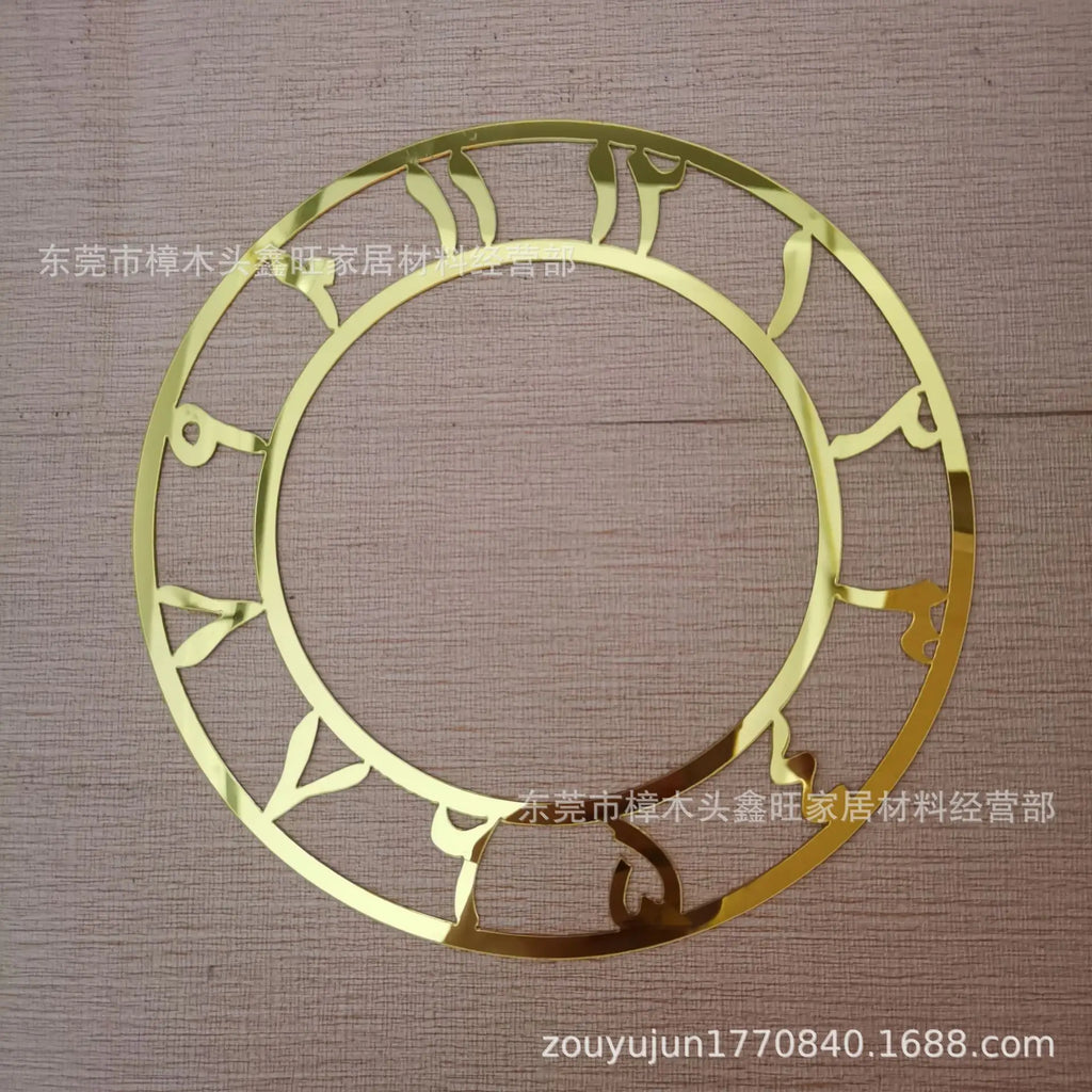 Arabic Round Mirror Clock Sticker, Acrylic Digital Wall Decor for Living Room Hotel Background, Self-Adhesive Timepiece