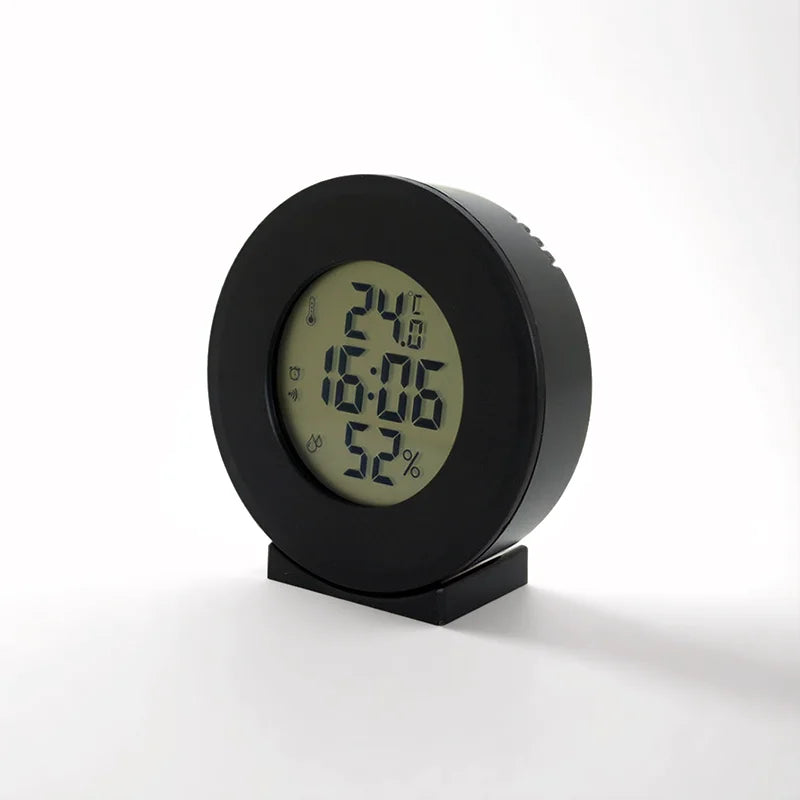 Digital LCD Travel Alarm Clock With Temperature Hygrometer Mini Desk Wall Clock Battery Powered