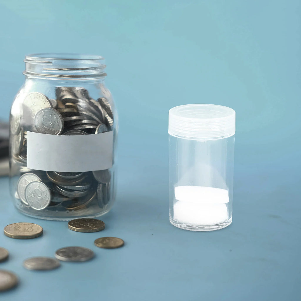 10pcs Coin Storage Bucket Clear Packing Tube Airtight Protection Organizer Collectors Coins Boxes Plastic Round Holders