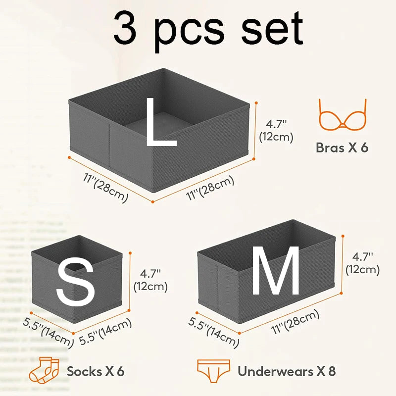 Drawer Organizer Non-woven Fabric Clothes Underwear Wardrobe Organizers Dividers Foldable Dresser Socks Closet Storage Baskets