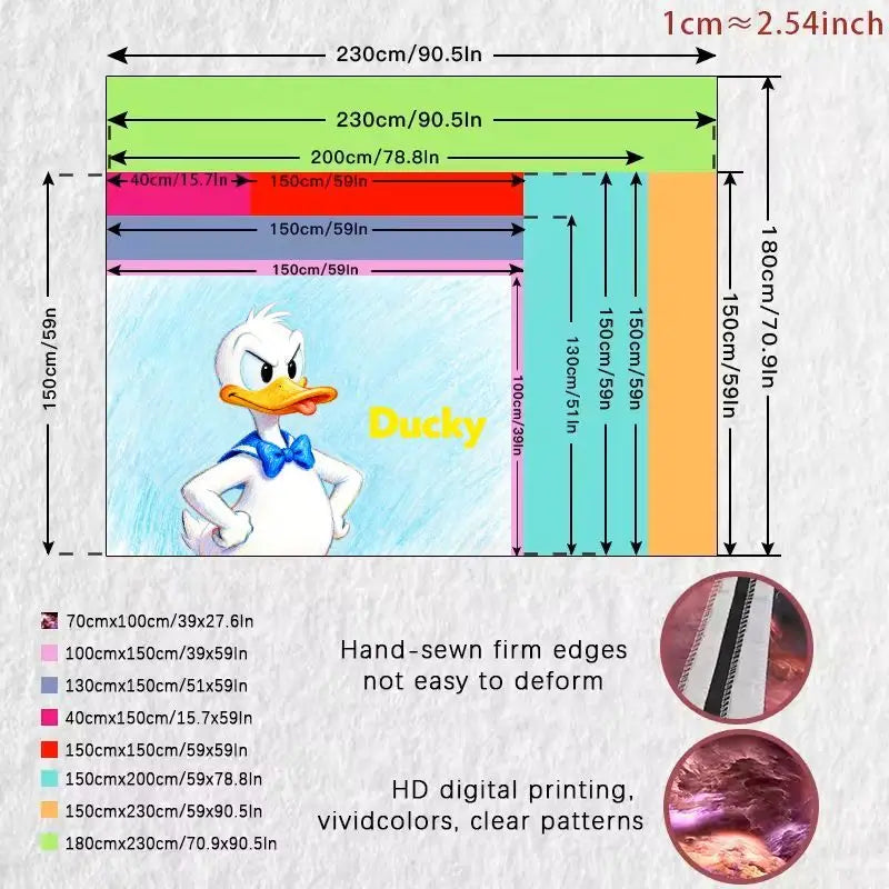 1PC Donald Duck Grumpy Face Blue Tapestry Modern Polyester Wall Art Living Room Bedroom Dorm Decor Funny Gift for Disney Fans.