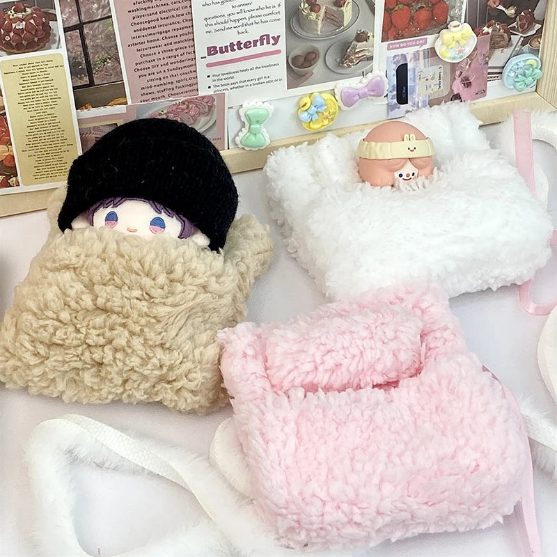 Furniture Comforter 10CM Doll Bed Doll Accessories Bed Soft Doll Bedding Quilt Pillow Doll Sleeping Bag DIY Toy