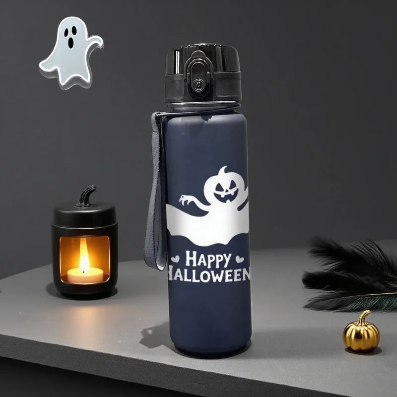 3D Printed Matte Finish Halloween-themed water bottle 650ML with a large capacity, PVC-Free, Leak-Proof，Perfect for Holidays