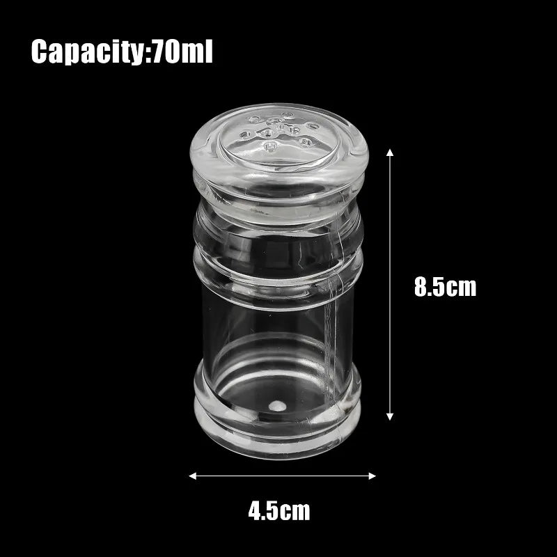 Clear Spice Jars Dispenser with Perforated Lid Salt Pepper Shaker Refillable Condiment Bottle Kitchen Seasoning Powder Container