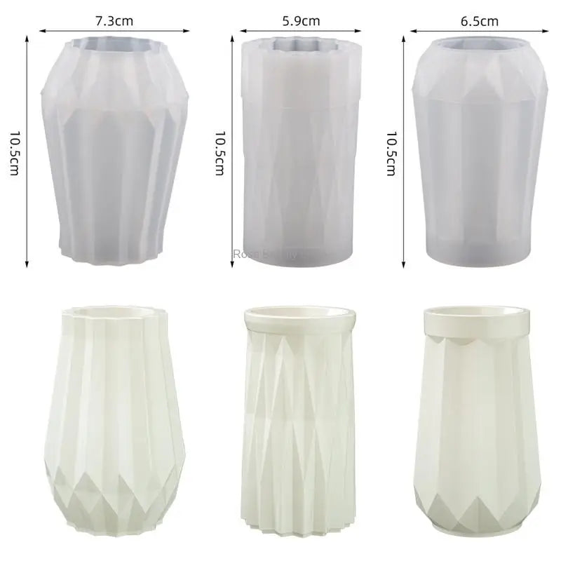 DIY Flower Pot Silicone Molds Cement Concrete Plaster Candle Jar Box Pottery Mould Handmade Planter Gardening Decor Clay Molds