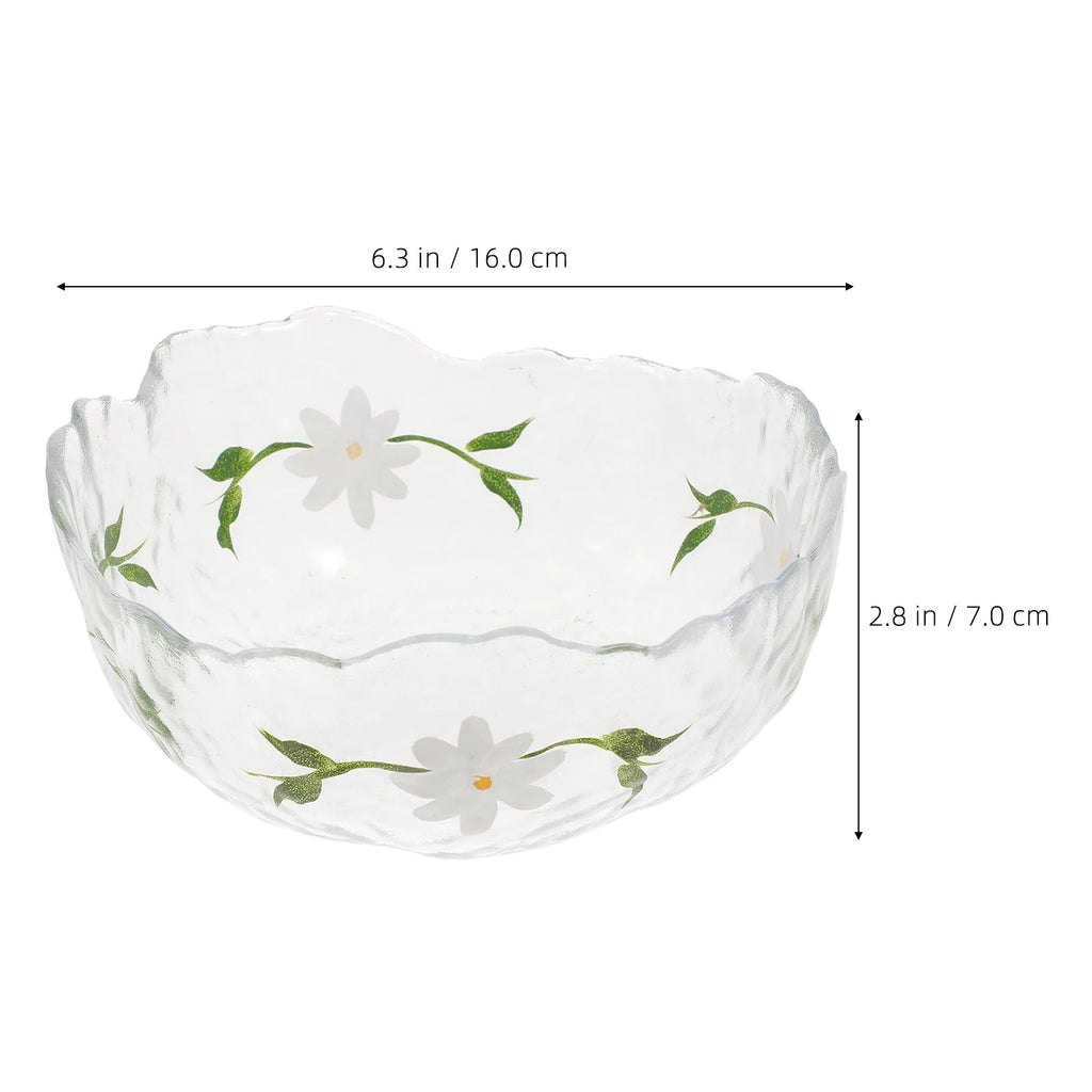 1Pcs Glass Fruit Bowl Exquisite Workmanship Smooth Surface Salad Dessert Snack Container Elegant Design for Parties and