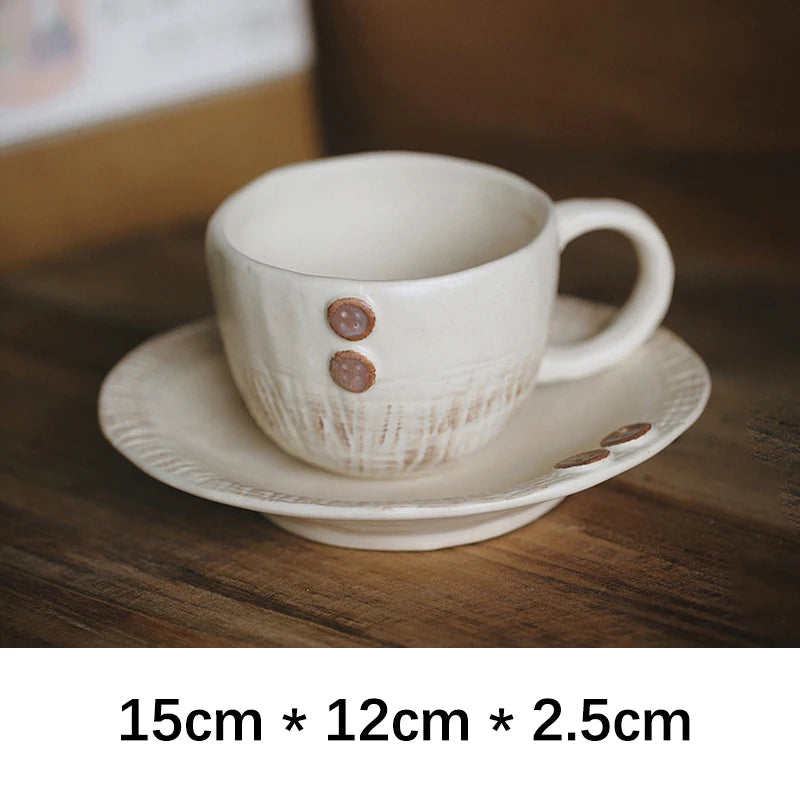 Creative Porcelain Bowl Vintage Hand-Made Button Relief Ceramic Homehold Dinnerware Fruit Vegetable Salad Bowls Kitchen Supplies