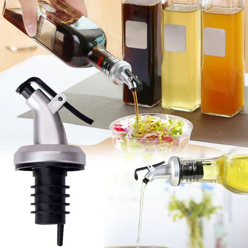 Olive Oil Sprayer Oil Bottle Stopper Vinegar Bottle Stopper Liquor Dispenser Pourer Flip Cap Green Silicone Plastic Tool Gadget
