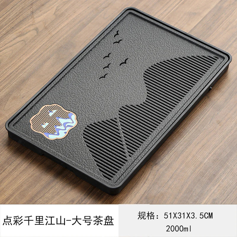 Chinese Style Aesthetics Tea Tray Kung Fu Light Luxury Lounge Creative Modern Tray Gift Serving Ceremony Bandejas Home Products