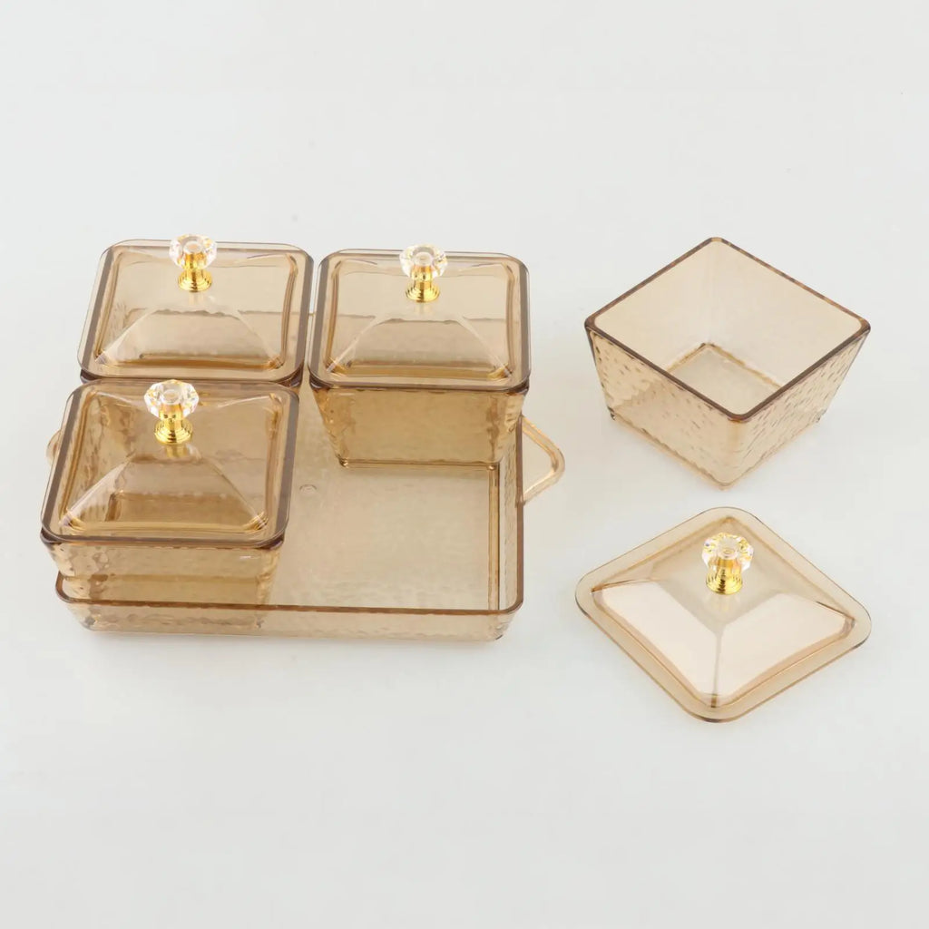 Appetizer Tray Divided Serving Container with Lid Food Storage Container Box Nordic Candy Serving Platter for Kitchen Cookies