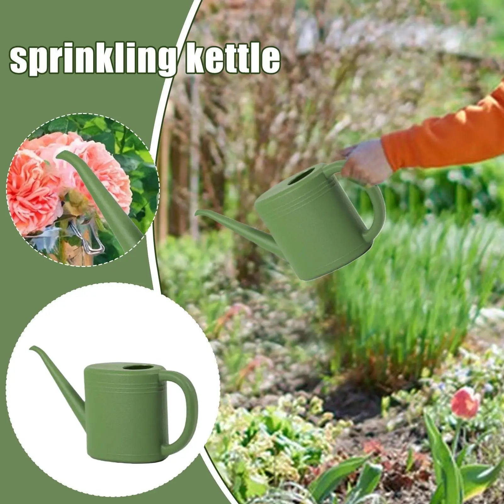 Watering Pot Portable 1L Jug Long Spout Small Watering Can For Balcony Patio Horticulture Outdoor Indoor Garden Home Landscaping