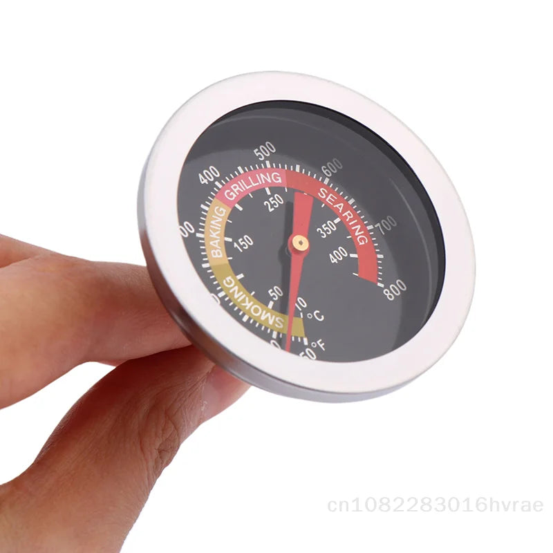 52mm Metal BBQ Grill Thermometer- Stainless Steel Large Dial Oven Temperature Gauge Easy-Read for Meat Cooking
