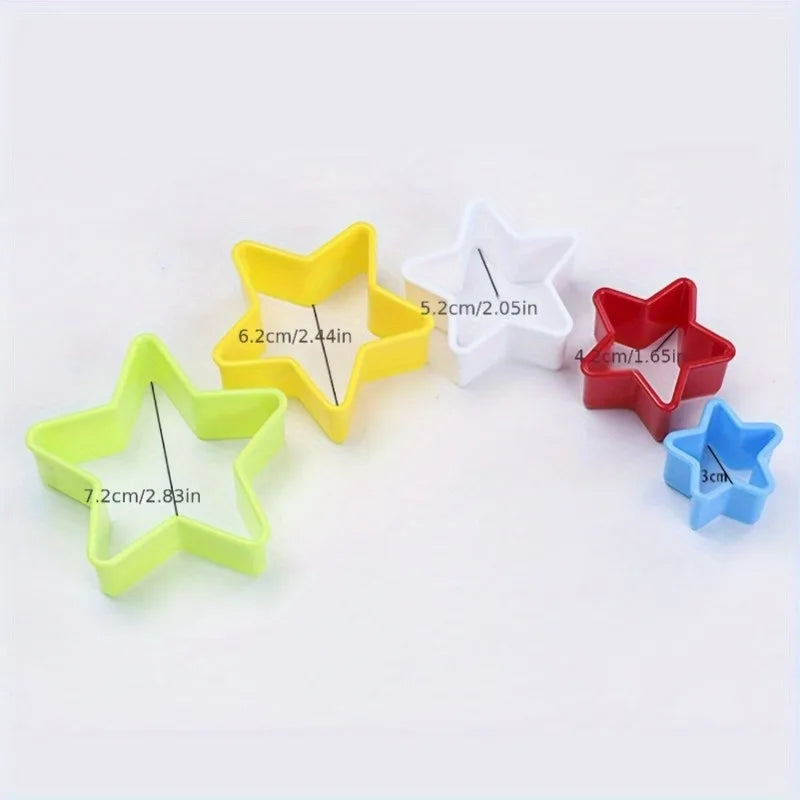 1/2/3PCS Star Shaped Cookie Cutters, Plastic Pastry Cutter, Pentagram Biscuit Molds, Baking Tools, Kitchen Accessories