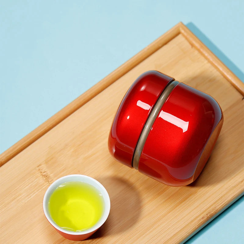 50g Electroplated Tinplate Tea Storage Tin - Airtight Metal Canister for Coffee/Candy/Spices,Refillable Empty Container with Lid