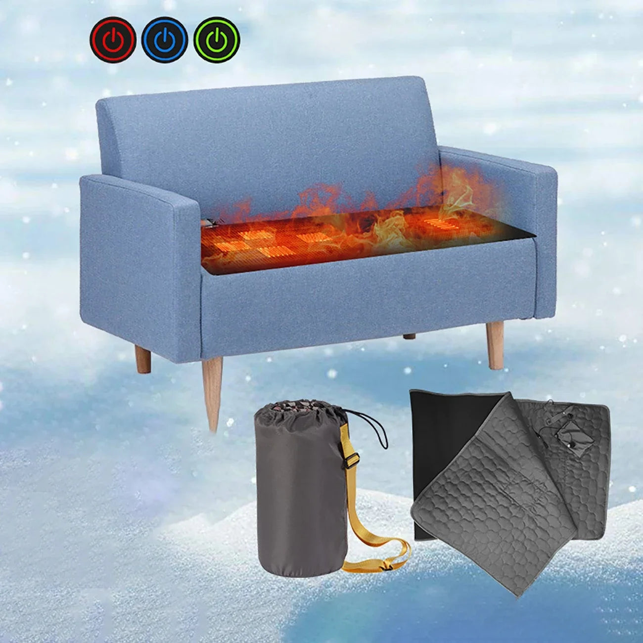 USB Heating Sleeping Mattress Thermal Mat Camping Heating Sleeping Bag Self-Heating Mattress Camping Mattress Camping Equipment