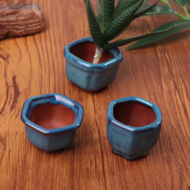 【HGPB】Mini Plant Pots Flower Pot With Holes Garden Chinese Style Bonsai Flowerpot Craft Plant Pot Planter Home Decoration