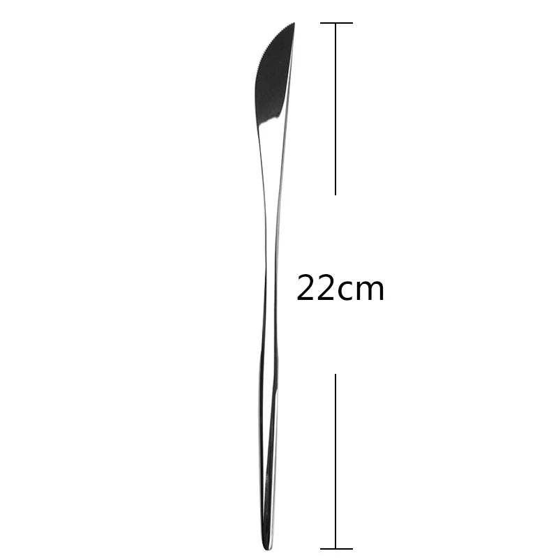 Mirror-polished Stainless Steel Western Tableware Set Four-piece Steak Knife Fork and Spoon Set for Home Use