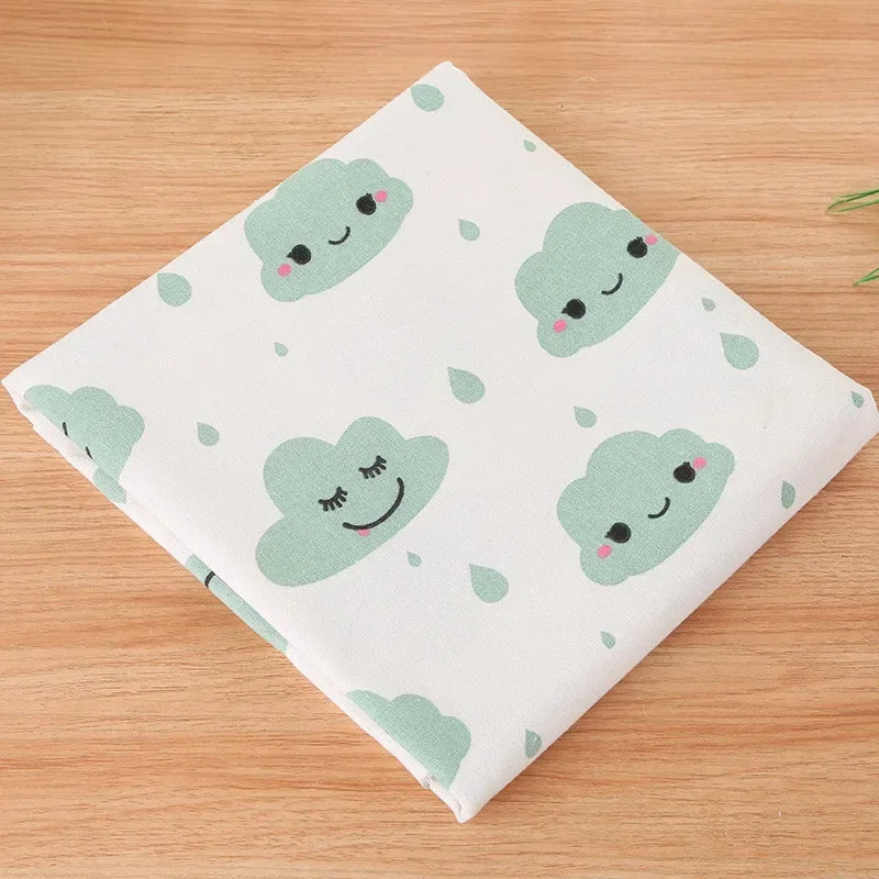 Printed Linen Cotton Fabric Cloth For Curtain Christmas Home Tablecloth Table Runner Pillow Cushion Handwork Sewing Placemat Bag