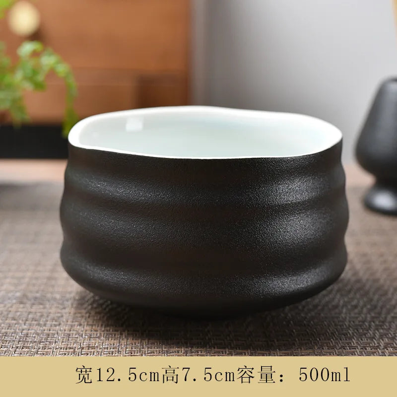 Matcha Bowl Ceramic Tea Set Accessories Tea Set Japanese Tea Ceremony Song Dynasty Tea Salad Soup bowl Special Matcha tea bowl