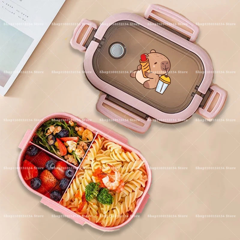 Capybara Bento Lunch Box Anime Animals Print Food Storage Containers Kids School Picnic Lunchbox Boys Girls Office Dinner Cases