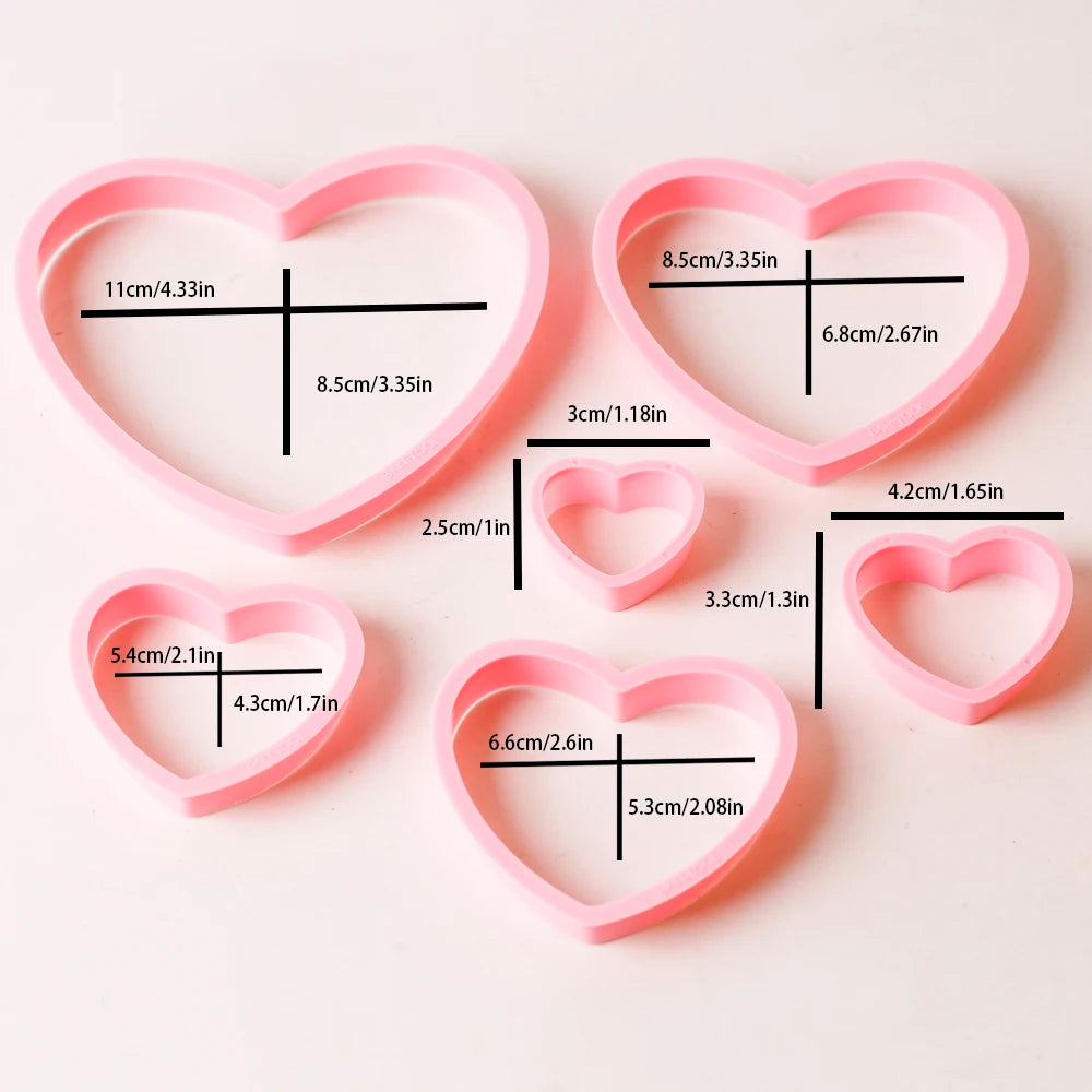 1set/3sets Pink Heart Star Flower Cookie Biscuit Cutter Stencil Molds Kitchen Baking Tools Set