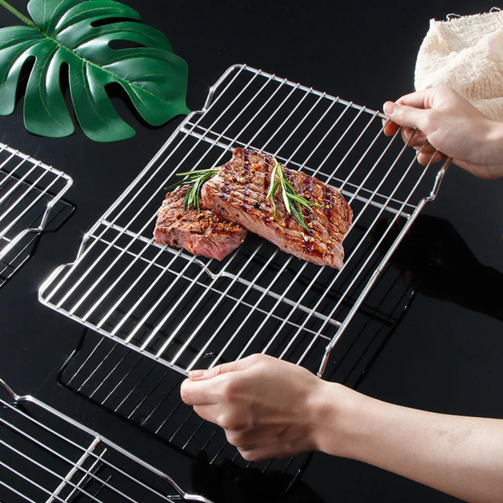 Stainless Steel Barbecue Mesh Mat Reusable Heat Resistance BBQ Baking Net Pad Kitchen Cooking Stove Stand Liner Accessories Tool