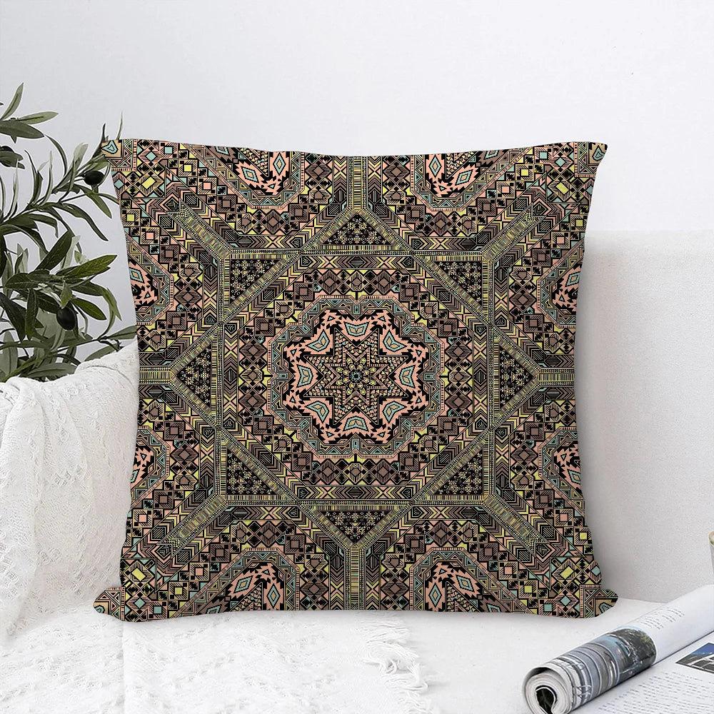Persian Carpet Pattern Pillow Case Sofa Decorative Home Double-sided Printing Short Plush Cushion Cover Throw Pillow Cover Gifts