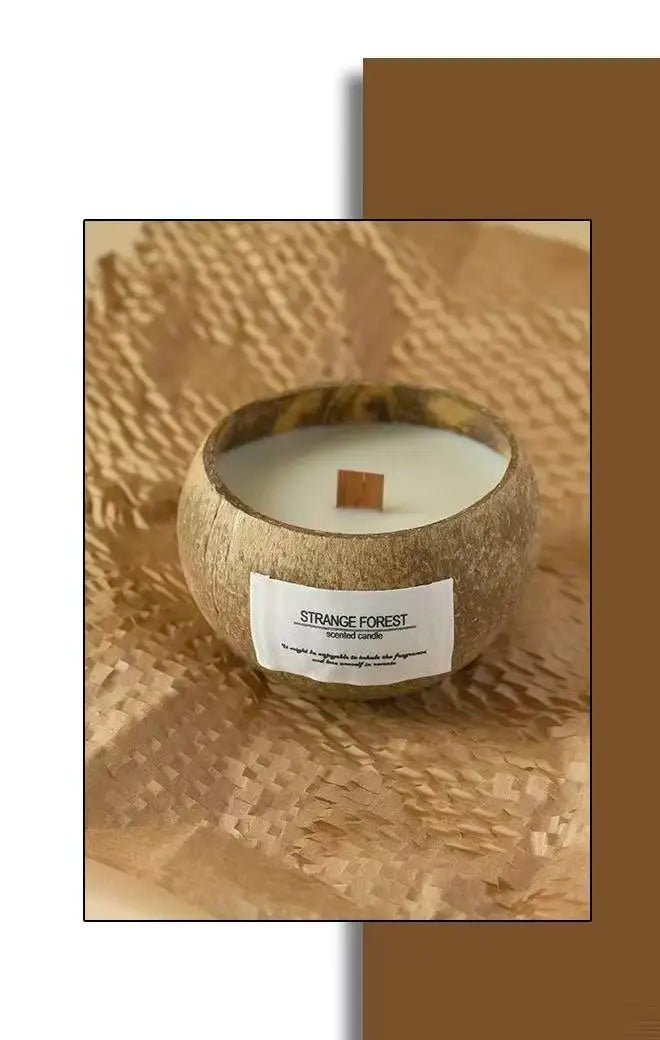 Natural Coconut Shell Scented Candle, Aromatherapy Plant Essential Oil Candle, Ins - Style Home Ambient Decor Ornament