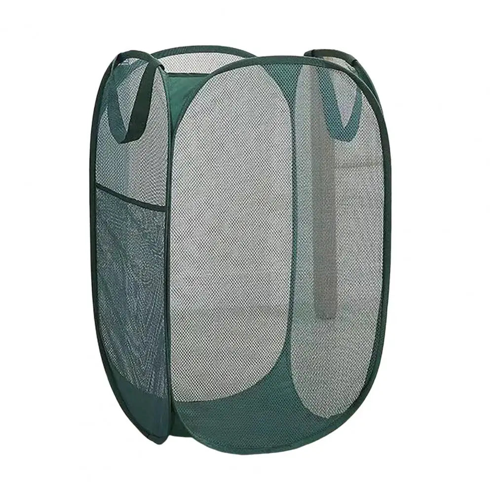 Foldable Laundry Basket with Handle Cloth Mesh Dirty Clothes Hamper Storage Basket Toy Storage Laundry Organizers Storage Pouch