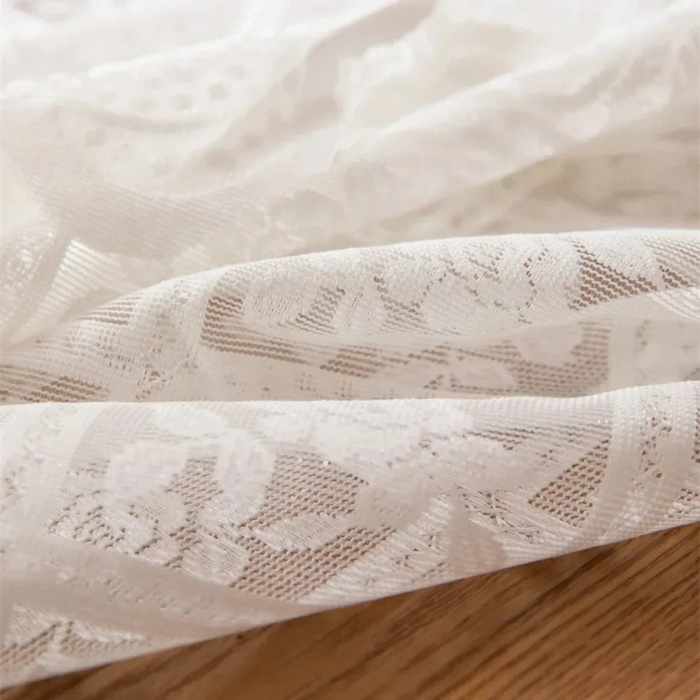 Retro Lace Thickened Tablecloth Non-slip Dustproof Coffee Dinning Table Cover Wedding Party Dining Decoration Mantel De Encaje