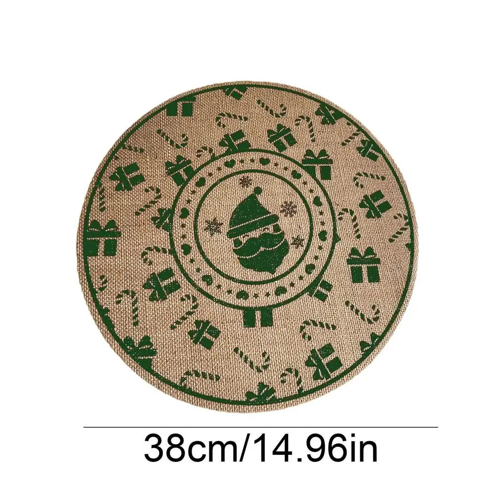 Christmas Dining Table Napkin Mats Linen Waterproof Placemats Kitchen Table MATS Western Food Napkins Tablecloth Kids Favors