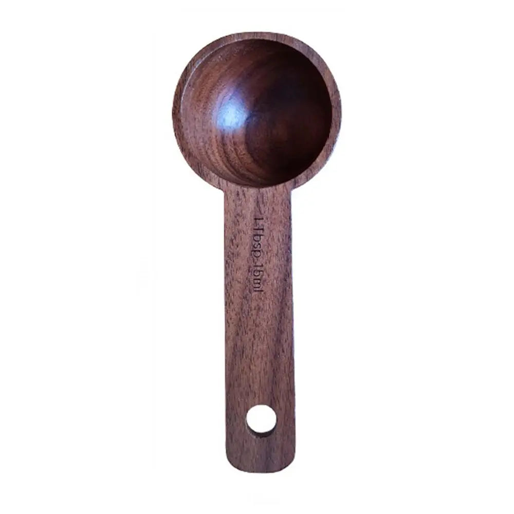 Tablespoon Measuring Spoon Walnut Wooden 7.5/10/15/30/45ml Beech Wooden Spoon Hangable Kitchen Measuring Tools Coffee Bean Spoon