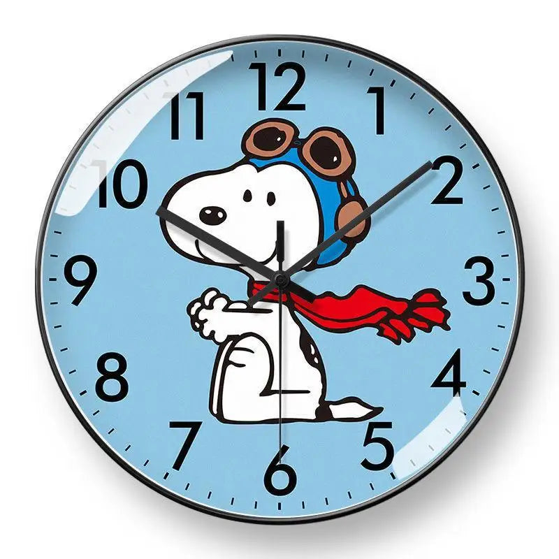 Snoopy cartoon wall clock around the anime home living room dining room children's room learning wall hanging quartz clock