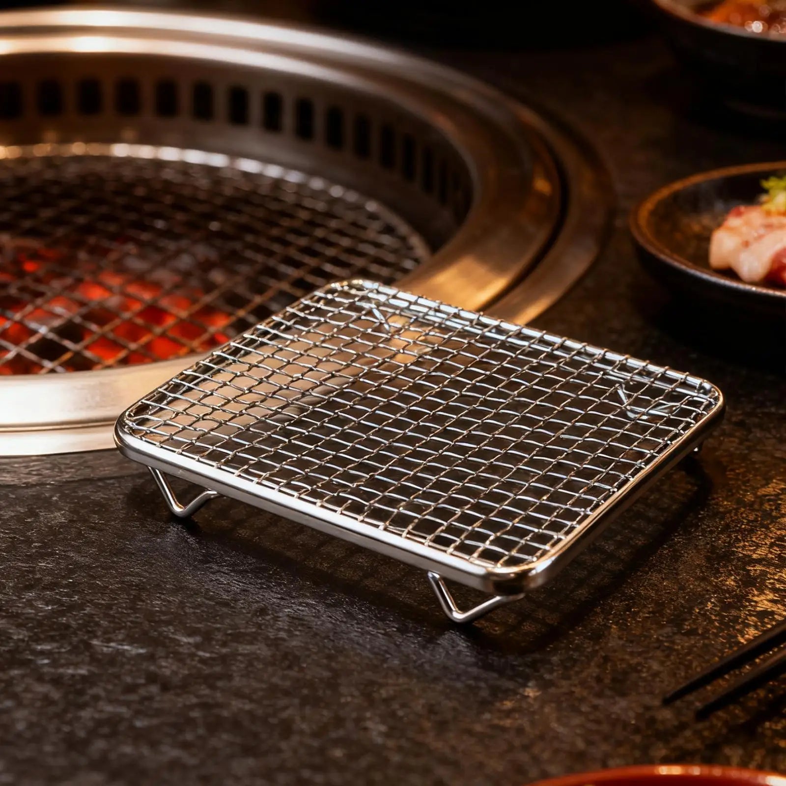 Japanese Barbecue Net Square Non Sticky Cooking Tool Barbecue Grill Mesh Rack Fry Net for BBQ Accessories Draining Food