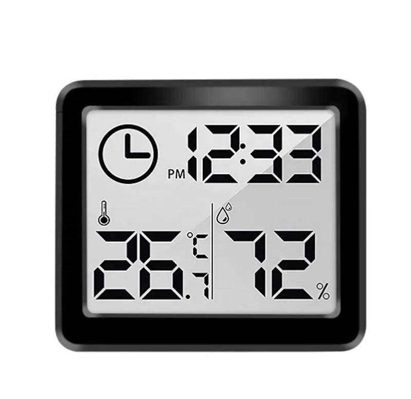 3.2inch Large LCD Screen Automatic Electronic Temperature Humidity Monitor Clock Multifunction Thermometer Hygrometer