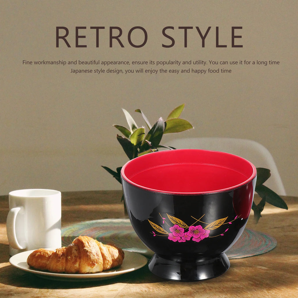 1 pc Japanese Style Miso Soup Bowl 6.7 Inch Fine Craftsmanship For Ramen Noodles Salad Dessert Plastic Tableware Kitchen Supply