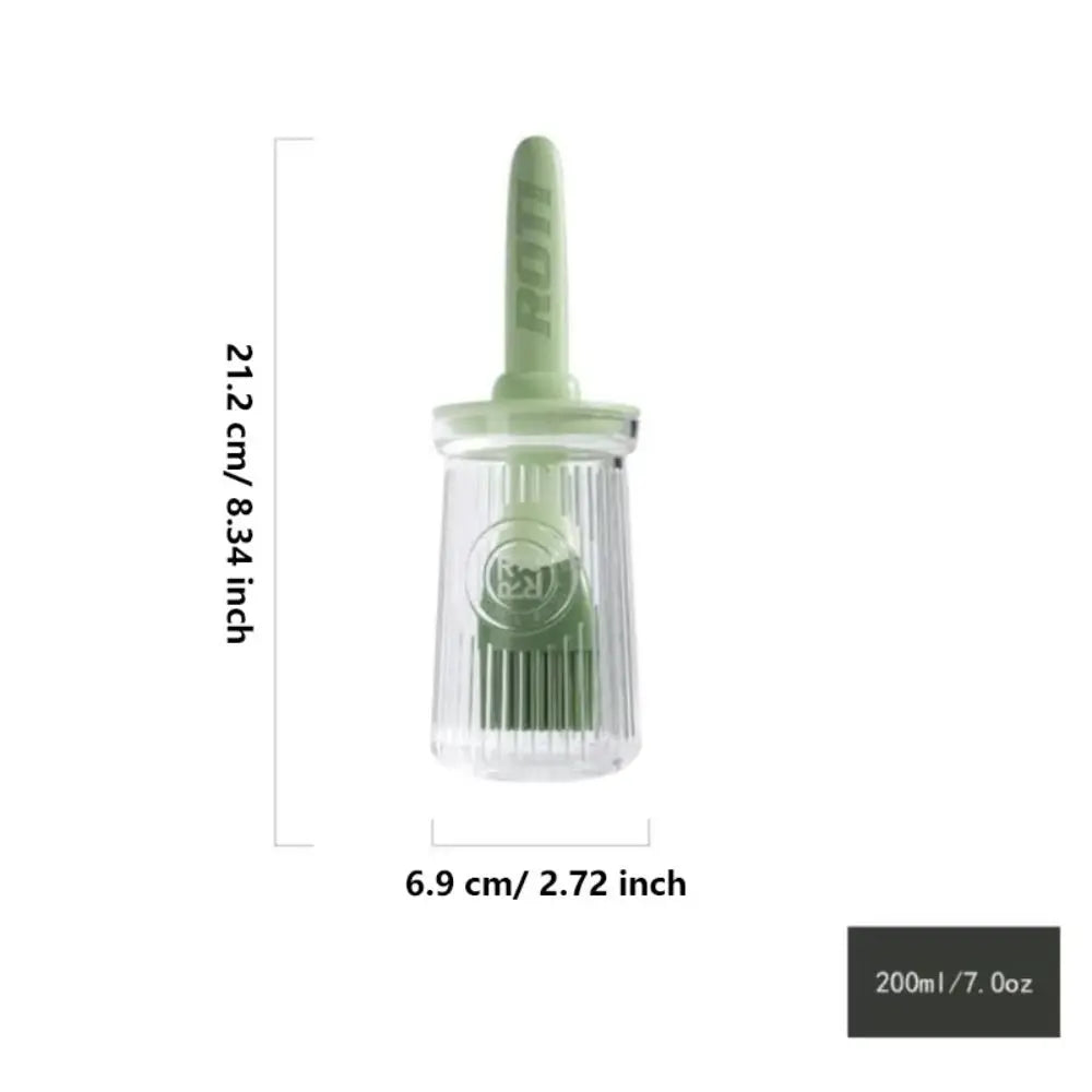 3 In 1 BBQ Oil Brush Silicone Split Type Sauce Applying Brush Baking Tool Heat Resistant Oil Dispenser Bottle with Brush