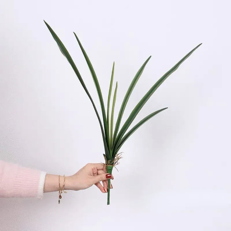 Simulation Green Plants Soft Rubber Clivia Leaf Floral Artificial Cymbidium Leaves Plant Fake Flower Shopping Mall Decoration