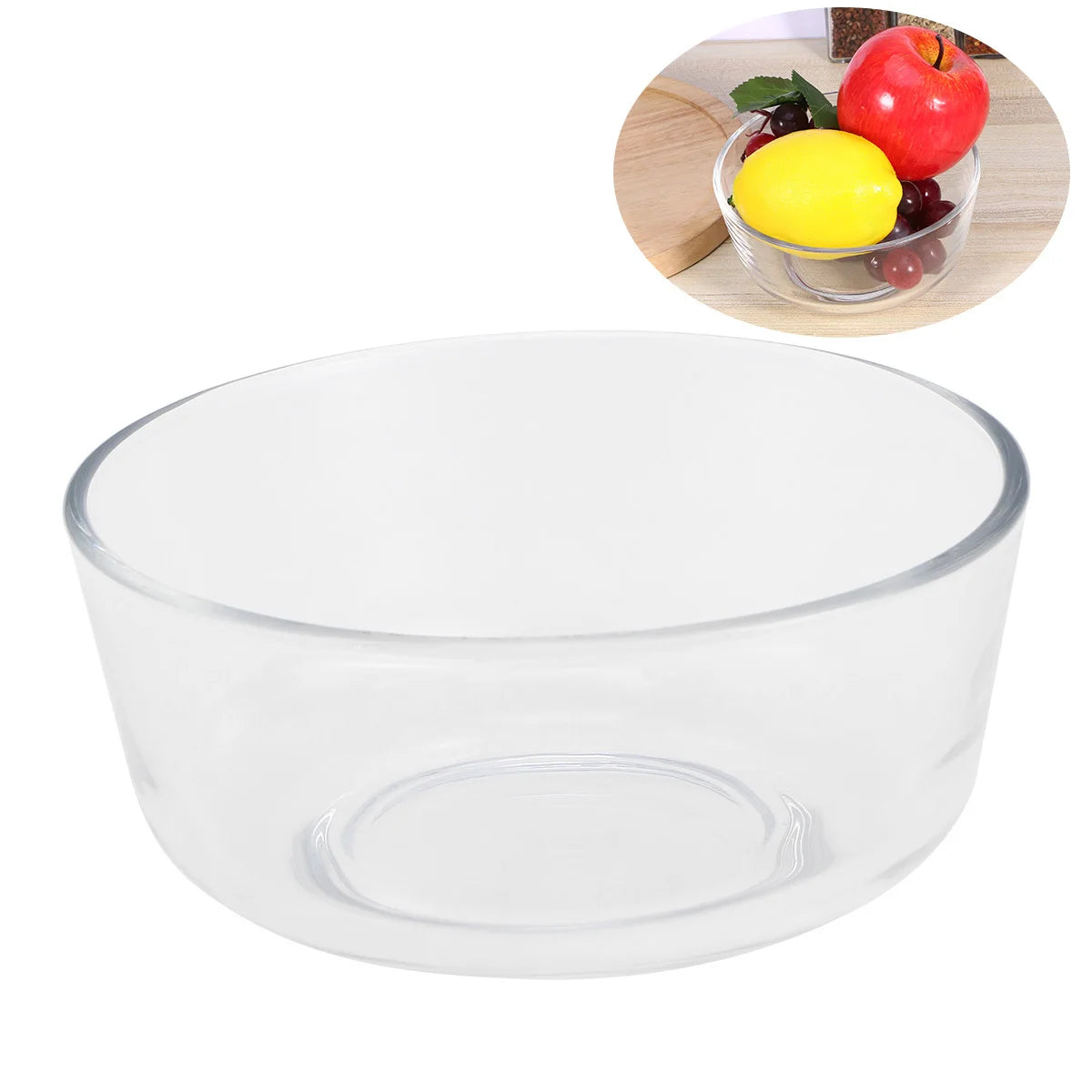 1pc Inch Glass Clear Glass Bowl Salad Dessert Serving Bowl For Fruit Chips Snacks Hot Food Party Catering Use