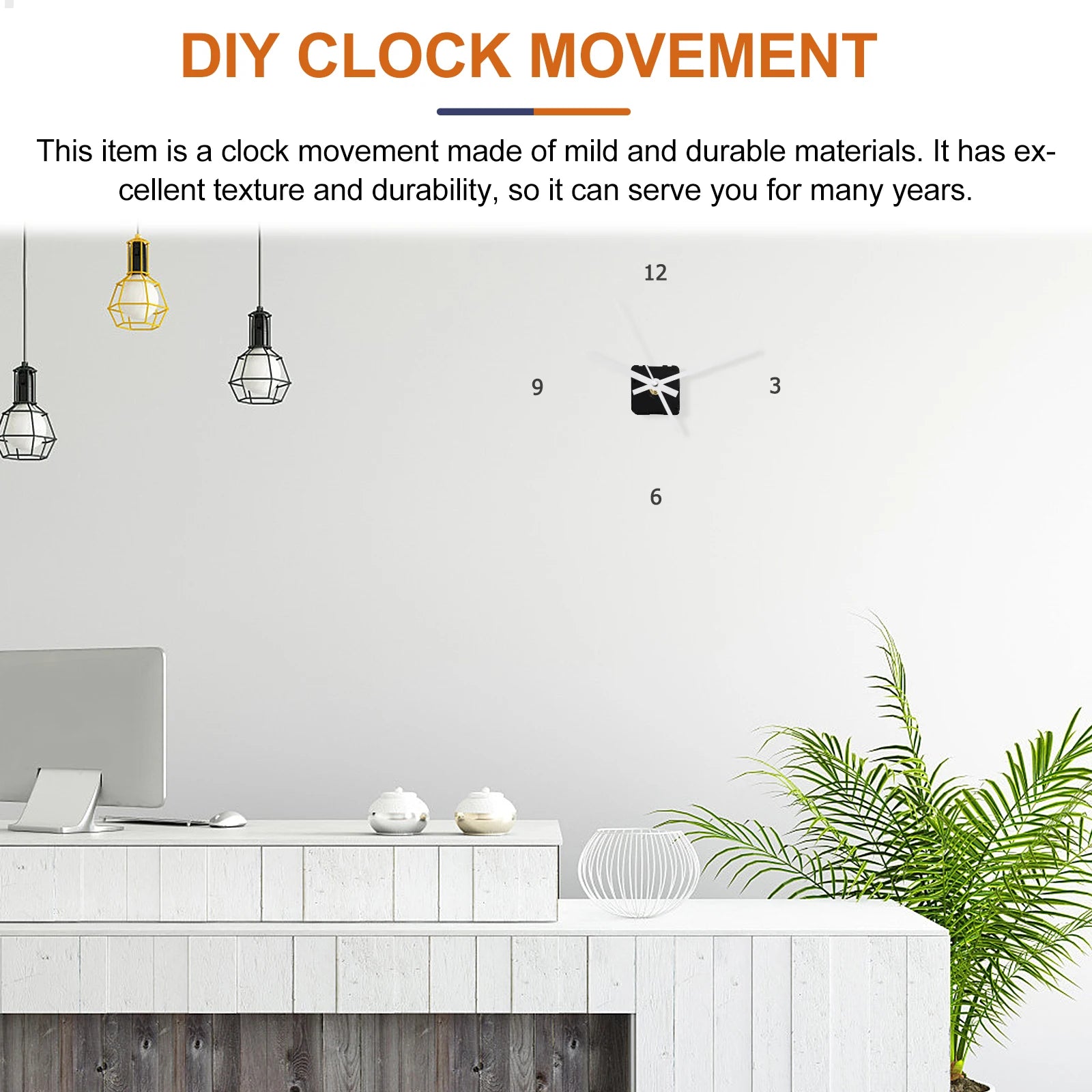 1pc Quartz Clock Movement Silent Sweep Mechanism Replacement Kit Durable Diy Home Clock Parts Metal Hands Wall Clock