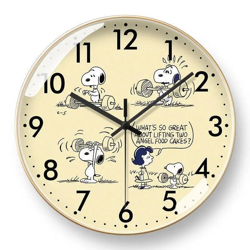 Snoopy cartoon wall clock around the anime home living room dining room children's room learning wall hanging quartz clock